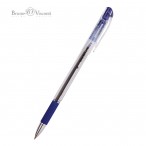 Ручка шариковая Bruno Visconti Basic Write синяя, 0,5мм., прозр.корп., грипп, туба
