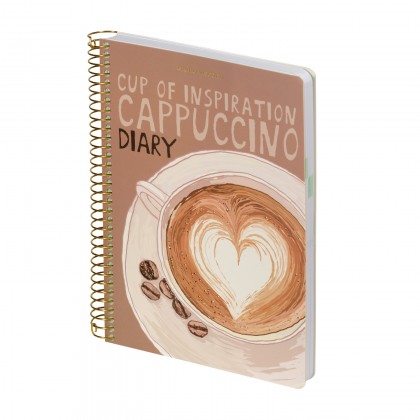 Ежедневник Bruno Visconti A5 Cute Diary.Счастье в кофе недат, тв.обл., спираль, 136л, 14,5х21,4