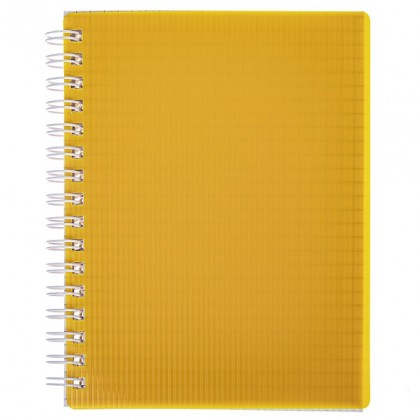 Записная книжка А6  ХАТБЕР  80л. спираль Line Neon.желтая клетка, пластиковая обложка