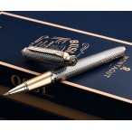 Ручка--роллер Montagut корпус темно-серый, металл, рифление, 0,5мм, синий, подар.кор.