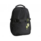 Рюкзак молодежный Intelligent черный, 2отд., 4 наружних, 3 внутрен. карманов, брелок-смайл, 52х35х20