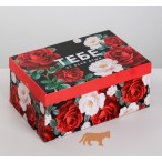 Коробка подарочная ''Цветочный стиль'' прямоугольная  32,5х20х12,5см.