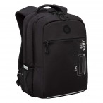 Рюкзак школьный Grizzly RB-456-2 черный, 2отд., карманы, анатом.спинка, светоотр. элемен., 26х39х19