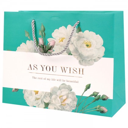 Сумка подарочная Darvish Акварельные цветы горизонтальный, ассорти, 32х26х11