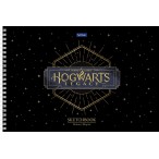 Скетчбук А4 ХАТБЕР на спирали Hogwarts Legacy жесткая подложка, черная бумага 200г/кв.м, 20л.