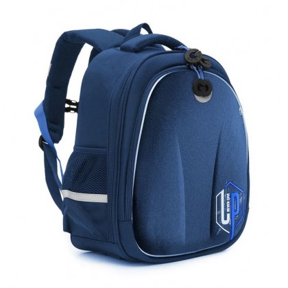 Рюкзак школьный Grizzly Raz-487-5 синий, 2отд., карманы,анатом.спинка,свет.элем, 28х36х20