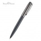 Ручка шариковая Bruno Visconti Napoli синяя, 0,7 мм., автомат.,  метал. корпус серый, ворон. сталь