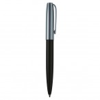 Ручка шариковая Bruno Visconti Napoli синяя, 0,7 мм., автомат.,  метал. корпус черный и серебр.