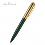 Ручка шариковая Bruno Visconti Napoli синяя, 0,7 мм., автомат.,  метал. корпус зеленый и золот.